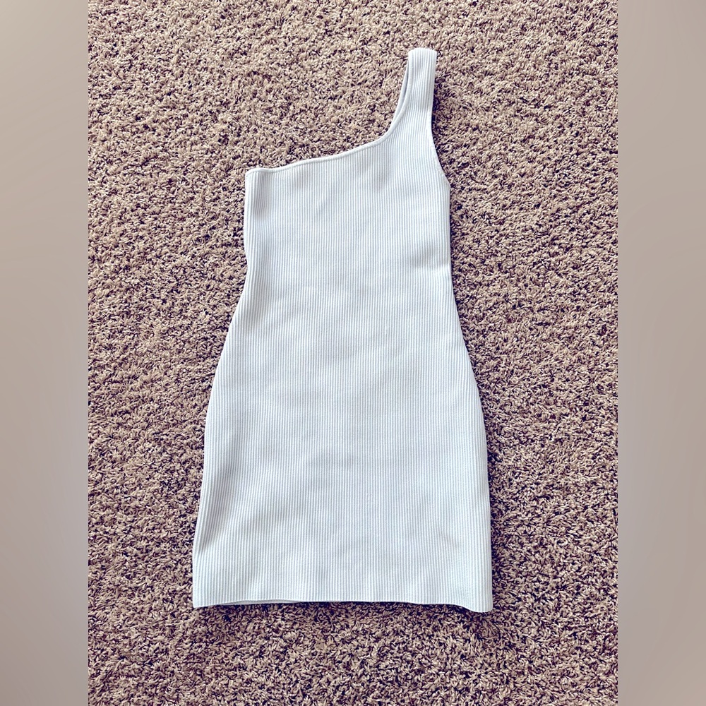 Babaton White One-Shoulder Bodycon Dress
